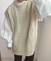 ISOOK | Cable over knit vest / ケーブルオーバーニットベスト（mi select）(ベスト)