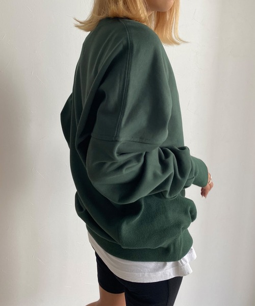 Avvenente（アベネンテ）の「【Avvenente】バックロゴ刺繍スウェット（スウェット・レディース・グレー/グリーン・FREE）」の7枚目の写真