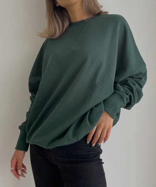 Avvenente（アベネンテ）の「【Avvenente】バックロゴ刺繍スウェット（スウェット・レディース・グレー/グリーン・FREE）」の14枚目の写真