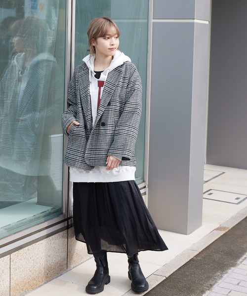 byYOUANCE（バイユアンス）の「オーバーサイズダブルジャケット（テーラードジャケット・レディース・ブラック系その他/ベージュ系その他2/ブラック系その他2・FREE）」の10枚目の写真