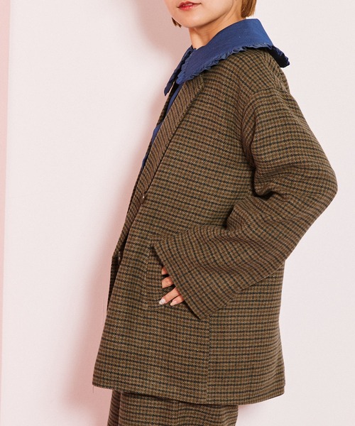 byYOUANCE（バイユアンス）の「オーバーサイズダブルジャケット（テーラードジャケット・レディース・ブラック系その他/ベージュ系その他2/ブラック系その他2・FREE）」の20枚目の写真