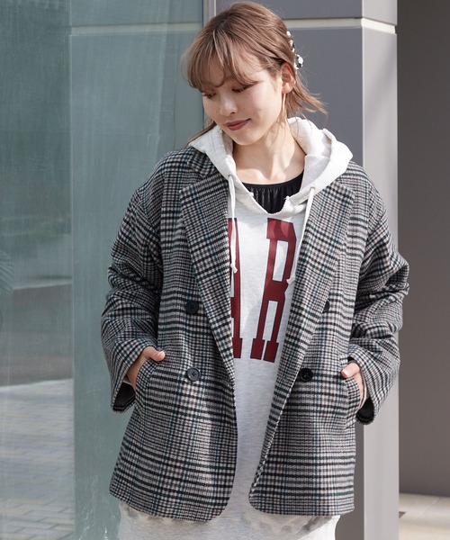 byYOUANCE（バイユアンス）の「オーバーサイズダブルジャケット（テーラードジャケット・レディース・ブラック系その他/ベージュ系その他2/ブラック系その他2・FREE）」の13枚目の写真