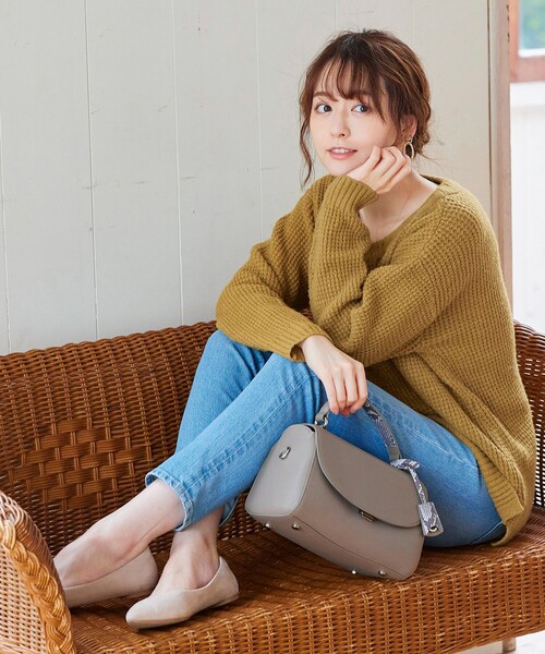 Tiaclasse(ティアクラッセ)の「【洗える】大人可愛いワッフルニットトップス(ニット/セーター・レディース・ブラック/ベージュ/グレー/ミント/マスタード・M/L)」の5枚目の写真