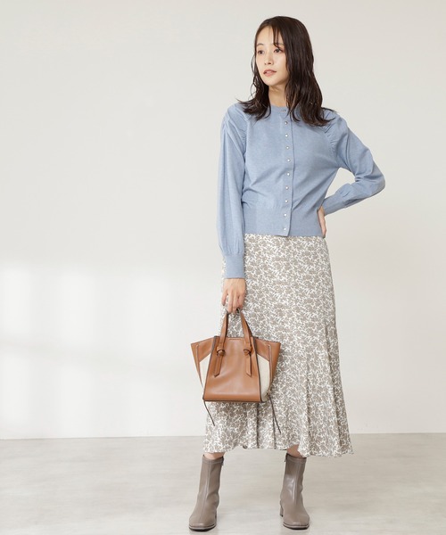 N.（N. Natural Beauty Basic）（エヌエヌナチュラルビューティーベーシック）の「◆フラワープリントペプラムスカート（スカート・レディース・ホワイト系その他/ブラック系その他・MEDIUM）」の5枚目の写真