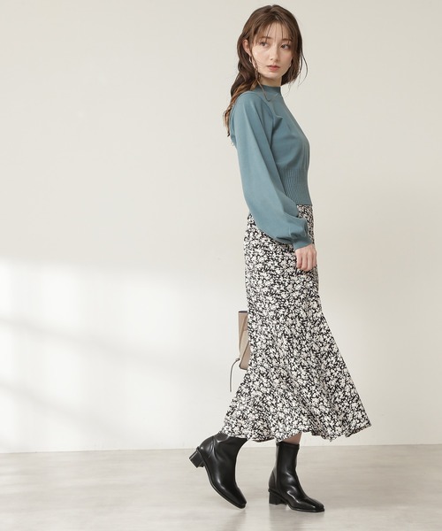 N.（N. Natural Beauty Basic）（エヌエヌナチュラルビューティーベーシック）の「◆フラワープリントペプラムスカート（スカート・レディース・ホワイト系その他/ブラック系その他・MEDIUM）」の9枚目の写真