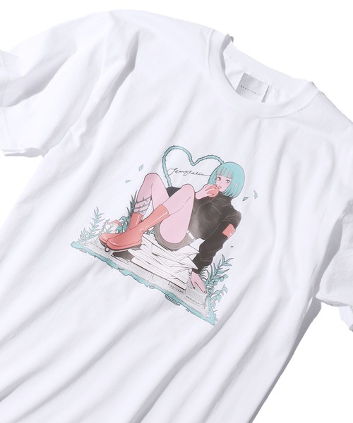 FRUIT OF THE LOOM(フルーツオブザルーム)の「【ROOPTOKYO限定】FRUIT OF THE LOOM/フルーツオブザルーム×Nah 描き下ろしイラスト Apple 半袖Tシャツ プリントT 限定品(Tシャツ/カットソー・レディース・グレー/ホワイト/ブラック・L/M/XL)」の9枚目の写真