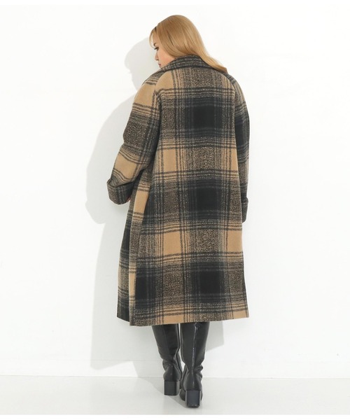 ANAP（アナップ）の「チェック柄ラグランコート（チェスターコート・レディース・ブラウン/ベージュ・FREE）」の14枚目の写真
