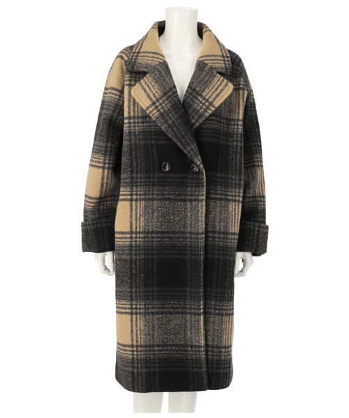 ANAP（アナップ）の「チェック柄ラグランコート（チェスターコート・レディース・ブラウン/ベージュ・FREE）」の10枚目の写真