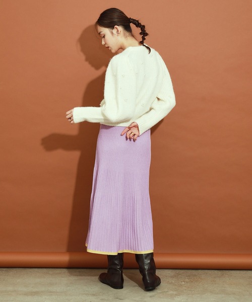 MADEMOISELLE ROPE'(マドモアゼル ロペ)の「【セットアップ対応】ラメフリルリブニットスカート(スカート・レディース・ベージュ/ラベンダー・38)」の19枚目の写真