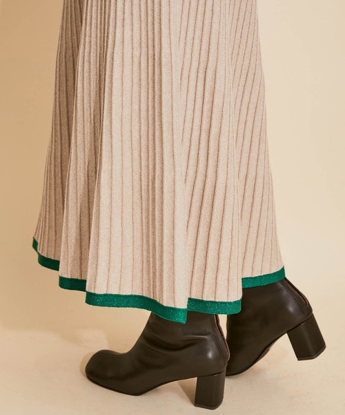 MADEMOISELLE ROPE'(マドモアゼル ロペ)の「【セットアップ対応】ラメフリルリブニットスカート(スカート・レディース・ベージュ/ラベンダー・38)」の20枚目の写真