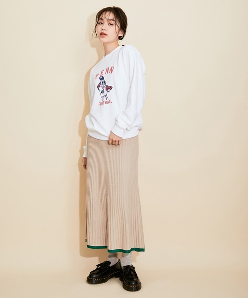 MADEMOISELLE ROPE'(マドモアゼル ロペ)の「【セットアップ対応】ラメフリルリブニットスカート(スカート・レディース・ベージュ/ラベンダー・38)」の21枚目の写真