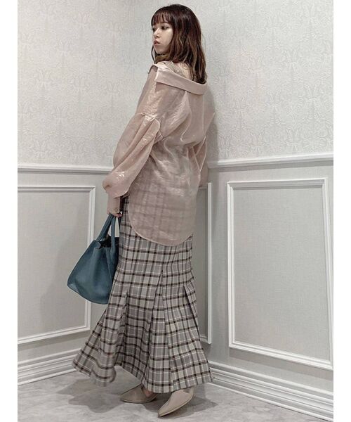 dazzlin（ダズリン）の「シャイニーパステルシャツ（シャツ/ブラウス・レディース・オフホワイト/ピンク・FREE）」の6枚目の写真