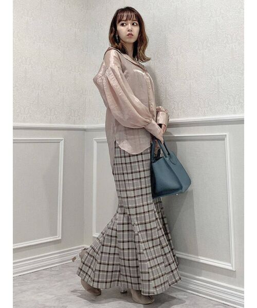 dazzlin（ダズリン）の「シャイニーパステルシャツ（シャツ/ブラウス・レディース・オフホワイト/ピンク・FREE）」の7枚目の写真