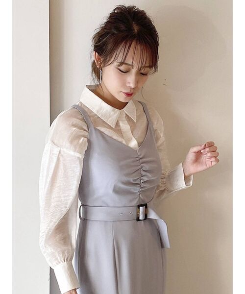 dazzlin（ダズリン）の「シャイニーパステルシャツ（シャツ/ブラウス・レディース・オフホワイト/ピンク・FREE）」の8枚目の写真