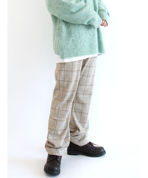 ehka sopo（エヘカソポ）の「チェックカットソーパンツ（その他パンツ・レディース・ブラック/ブラウン/ベージュ・ﾌﾘ-）」の3枚目の写真
