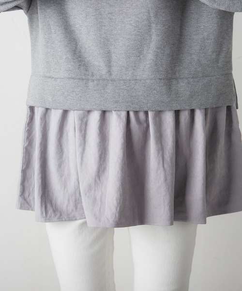 socolla（ソコラ）の「【socolla】裏起毛ティアードドッキングパーカー（パーカー・レディース・ブラック/グレー/レッド/グリーン・M）」の17枚目の写真