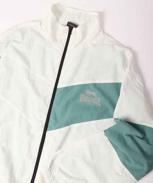 LONSDALE（ロンズデール）の「LONSDALE 裏メッシュ ナイロンワッシャー ジャケット クレイジー切替 ジャンパー（ナイロンジャケット・メンズ・ブラック/ホワイト/ブルーグリーン・M/L/LL）」の16枚目の写真