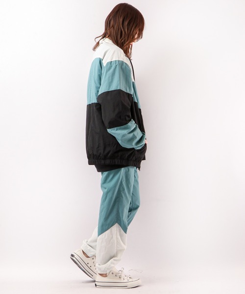 LONSDALE（ロンズデール）の「LONSDALE 裏メッシュ ナイロンワッシャー ジャケット クレイジー切替 ジャンパー（ナイロンジャケット・メンズ・ブラック/ホワイト/ブルーグリーン・M/L/LL）」の13枚目の写真