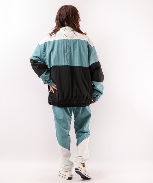 LONSDALE（ロンズデール）の「LONSDALE 裏メッシュ ナイロンワッシャー ジャケット クレイジー切替 ジャンパー（ナイロンジャケット・メンズ・ブラック/ホワイト/ブルーグリーン・M/L/LL）」の14枚目の写真