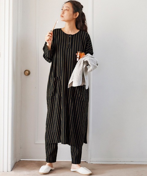and myera（アンド マイラ）の「ａｎｄ　ｍｙｅｒａストライプのナイトウェア（ルームウェア/パジャマ・レディース・ブラック系その他・MEDIUM/LARGE/X-LARGE/SMALL）」の3枚目の写真