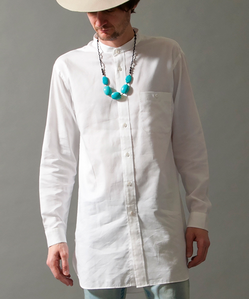 MONKEY TIME(モンキータイム)の「<monkey time> ∴ SOLID BND/CLLR LONG SHT/シャツ ◆(シャツ/ブラウス・メンズ・ホワイト・SMALL/LARGE/MEDIUM)」の1枚目の写真