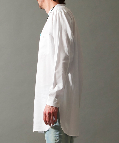 MONKEY TIME(モンキータイム)の「<monkey time> ∴ SOLID BND/CLLR LONG SHT/シャツ ◆(シャツ/ブラウス・メンズ・ホワイト・SMALL/LARGE/MEDIUM)」の7枚目の写真