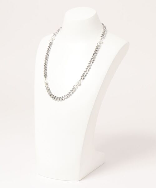 SPINNS（スピンズ）の「パール&チェーンネックレス（ネックレス・メンズ・シルバー・ONESIZE）」の6枚目の写真