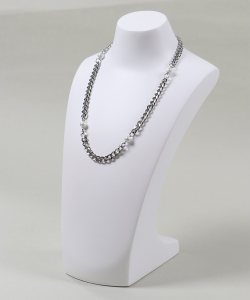 SPINNS（スピンズ）の「パール&チェーンネックレス（ネックレス・メンズ・シルバー・ONESIZE）」の7枚目の写真