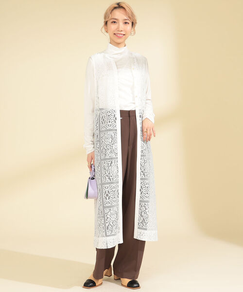 Ray BEAMS（レイビームス）の「Ray BEAMS / レース ジレ ワンピース（ワンピース・レディース・ホワイト/ブラック・ONE SIZE）」の3枚目の写真