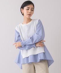 KATHARINE ROSS | 【KATHARINE ROSS】ストライプ柄ブラウス×ベストレイヤードセット(シャツ/ブラウス)