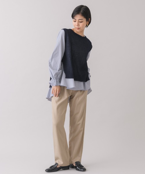 KATHARINE ROSS(キャサリンロス)の「【KATHARINE ROSS】ストライプ柄ブラウス×ベストレイヤードセット(シャツ/ブラウス・レディース・ホワイト/ネイビー/ベージュ・MEDIUM)」の13枚目の写真