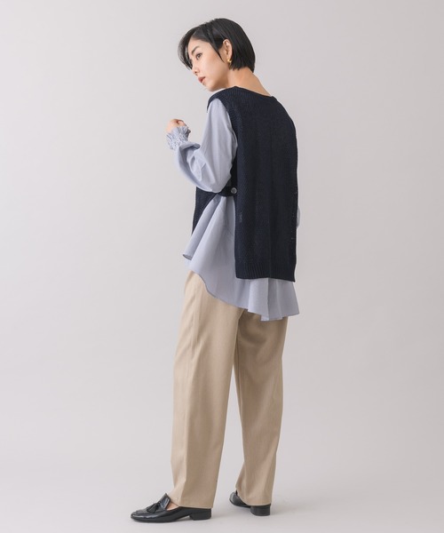 KATHARINE ROSS(キャサリンロス)の「【KATHARINE ROSS】ストライプ柄ブラウス×ベストレイヤードセット(シャツ/ブラウス・レディース・ホワイト/ネイビー/ベージュ・MEDIUM)」の15枚目の写真