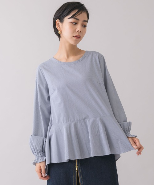 KATHARINE ROSS(キャサリンロス)の「【KATHARINE ROSS】ストライプ柄ブラウス×ベストレイヤードセット(シャツ/ブラウス・レディース・ホワイト/ネイビー/ベージュ・MEDIUM)」の20枚目の写真