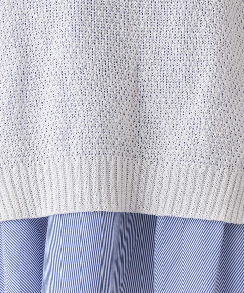 KATHARINE ROSS(キャサリンロス)の「【KATHARINE ROSS】ストライプ柄ブラウス×ベストレイヤードセット(シャツ/ブラウス・レディース・ホワイト/ネイビー/ベージュ・MEDIUM)」の6枚目の写真