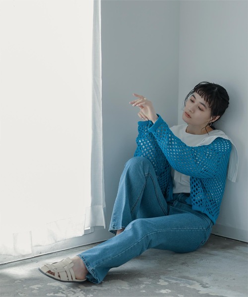 メッシュ編みカーディガン（カーディガン/ボレロ）｜miette