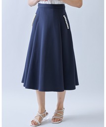 ポケットパール付きダイバータックフレアスカート