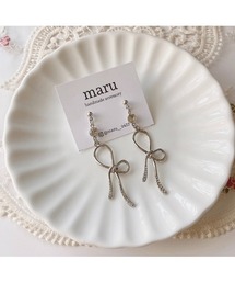 【maru】ビジューリボンピアス(MA)