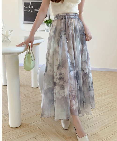 emi+（エミプラス）の「花柄シフォンフレアスカート（スカート）」 - WEAR