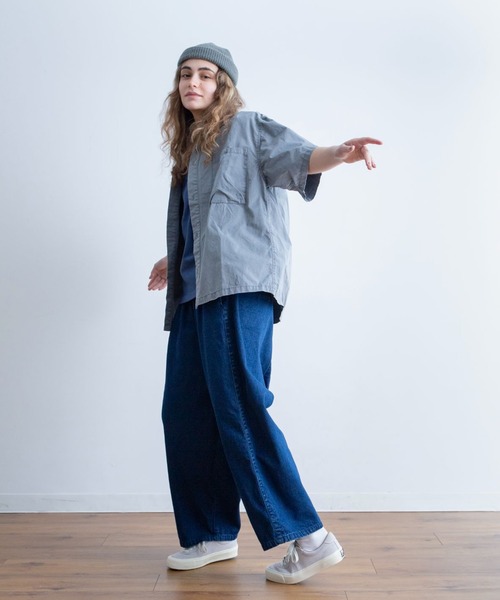 Universal Style Wear(ユニバーサルスタイルウェア)の「Universal Style Wear フェルト カレッジ Tシャツ(Tシャツ/カットソー・メンズ・ネイビー/ブラック/オフホワイト/ブルーグレー・X-LARGE/LARGE/MEDIUM)」の18枚目の写真