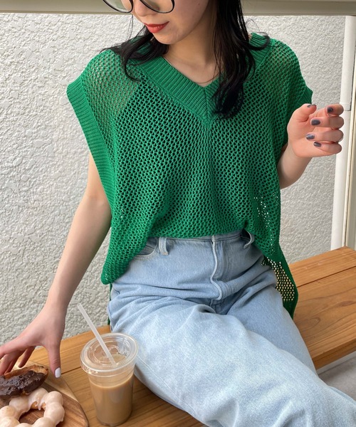 WEGO（ウィゴー）の「WEGO/2WAYメッシュベスト（ベスト・レディース・グリーン/ホワイト/ブラック・FREE）」の3枚目の写真