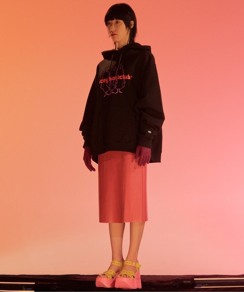 ISTKUNST（イストクンスト）の「【nice ghost club】3GHOST LOGO HOODIE / ナイスゴーストクラブ ３ゴースト ロゴ フーディー（パーカー・メンズ・ライトグレー/ブラック/パープル・MEDIUM/LARGE）」の9枚目の写真