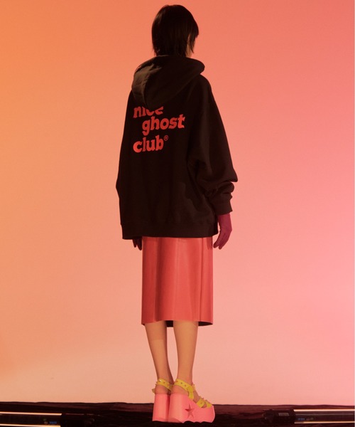 ISTKUNST（イストクンスト）の「【nice ghost club】3GHOST LOGO HOODIE / ナイスゴーストクラブ ３ゴースト ロゴ フーディー（パーカー・メンズ・ライトグレー/ブラック/パープル・MEDIUM/LARGE）」の10枚目の写真
