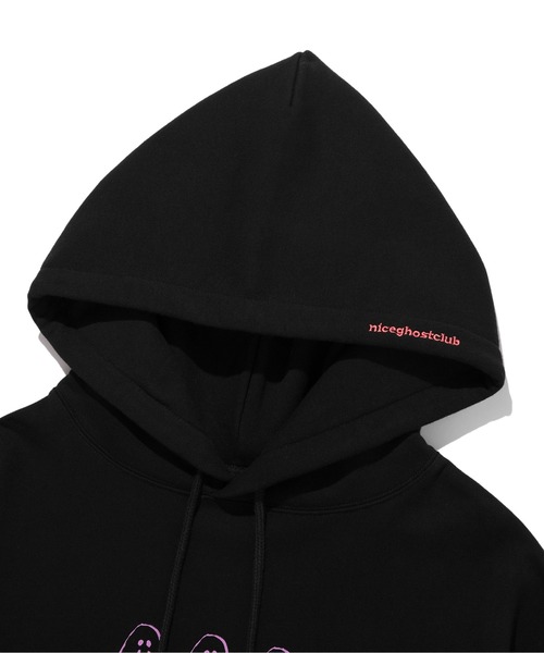 ISTKUNST（イストクンスト）の「【nice ghost club】3GHOST LOGO HOODIE / ナイスゴーストクラブ ３ゴースト ロゴ フーディー（パーカー・メンズ・ライトグレー/ブラック/パープル・MEDIUM/LARGE）」の12枚目の写真