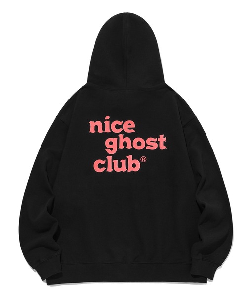 ISTKUNST（イストクンスト）の「【nice ghost club】3GHOST LOGO HOODIE / ナイスゴーストクラブ ３ゴースト ロゴ フーディー（パーカー・メンズ・ライトグレー/ブラック/パープル・MEDIUM/LARGE）」の11枚目の写真