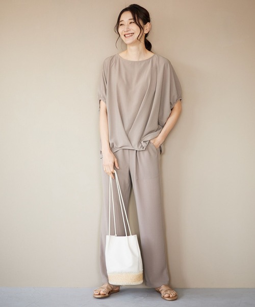 LEPSIM（レプシィム）の「ラフィアフェイクレザーコンビBAG　269160（かごバッグ・レディース・ブラック/アイボリー・ONE SIZE）」の3枚目の写真