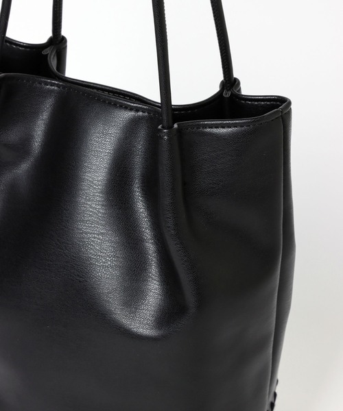 LEPSIM（レプシィム）の「ラフィアフェイクレザーコンビBAG　269160（かごバッグ・レディース・ブラック/アイボリー・ONE SIZE）」の12枚目の写真