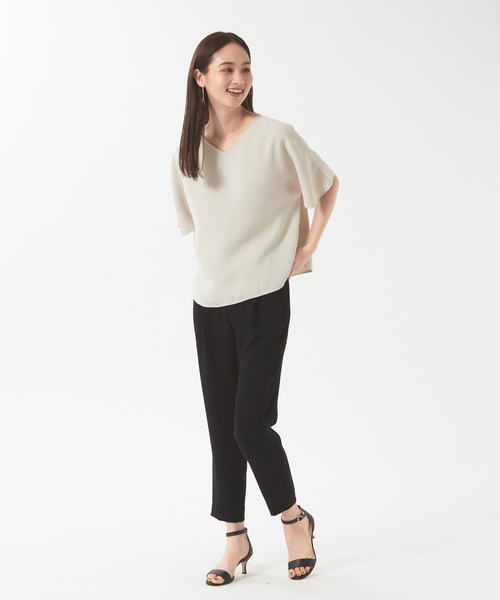 qualite（カリテ）の「【セットアップ対応】ダブルクロスドロストパンツ（その他パンツ・レディース・ブラック/グレイッシュベージュ・40/38/36/34）」の7枚目の写真