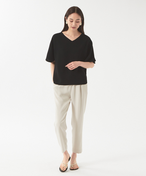 qualite（カリテ）の「【セットアップ対応】ダブルクロスドロストパンツ（その他パンツ・レディース・ブラック/グレイッシュベージュ・40/38/36/34）」の15枚目の写真