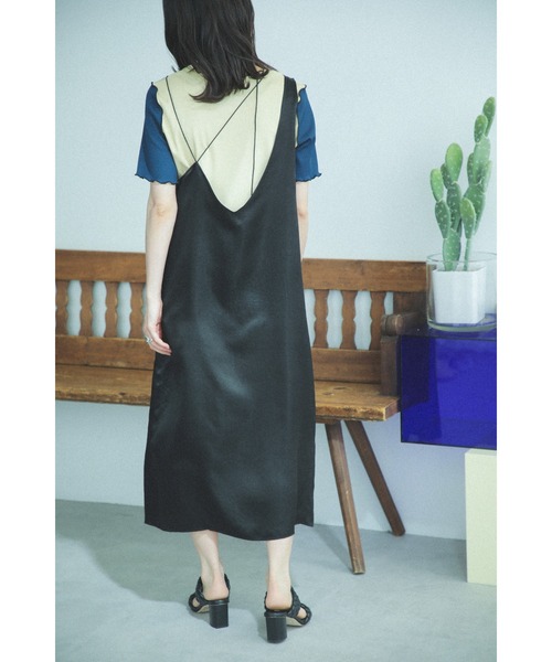 mici（ミチ）の「(mici)キャミソールドレス（ワンピース・レディース・ベージュ/ブラック・ONE SIZE）」の7枚目の写真