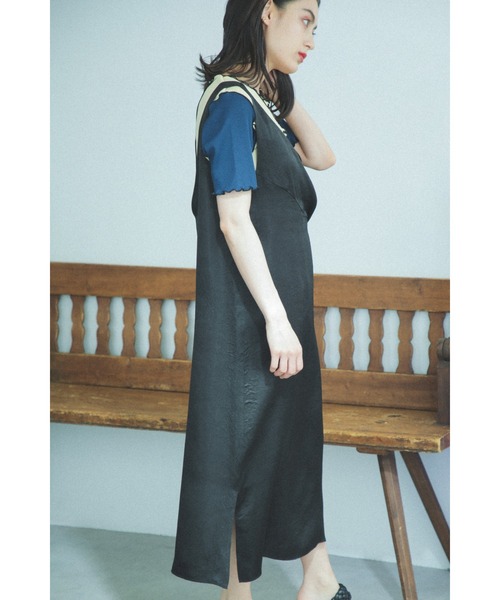 mici（ミチ）の「(mici)キャミソールドレス（ワンピース・レディース・ベージュ/ブラック・ONE SIZE）」の8枚目の写真